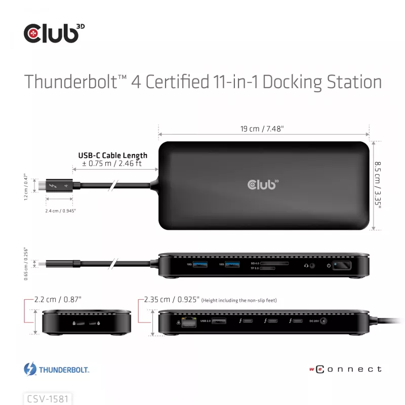 Docking Station CLUB3D Thunderbolt 4 Certified 11-in-1 140W