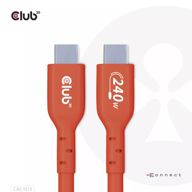 CLUB3D USB2 Type-C Bi-Directional USB-IF Certified Cable Data 480Mb, PD 240W(48V/5A) EPR M/M 3m / 9.84 ft