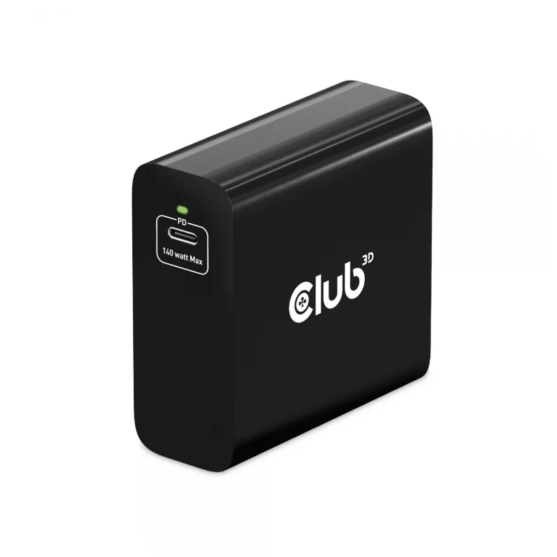 CLUB3D Travel Charger 140 Watt GaN technology, Single port USB Type-C, Power Delivery(PD) 3.1 Support