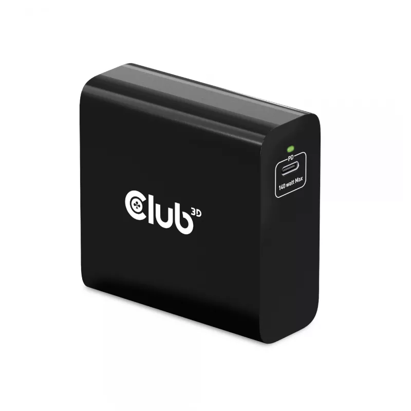 CLUB3D Travel Charger 140 Watt GaN technology, Single port USB Type-C, Power Delivery(PD) 3.1 Support