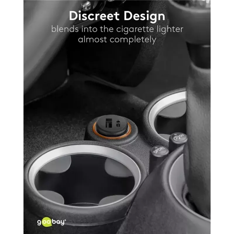 Goobay Dual-USB Car Fast Charger USB-C PD 45W Black
