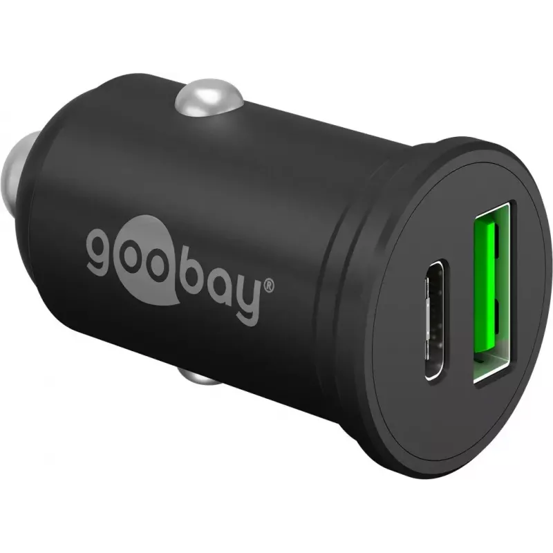 Goobay Dual-USB Car Fast Charger USB-C PD 45W Black