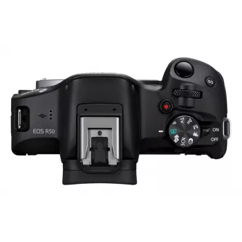 Canon EOS R50, Black + RF-S 18-45mm F4.5-6.3 IS STM Kit, 24.2 MP, 6000 x 4000 pixels, CMOS, 4K Ultra HD, Touchscreen, Black