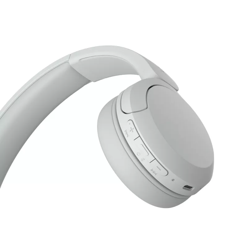 Headset Sony WH-CH520 wireless on-ear headphones, Bluetooth 5.2, 50 h playback, USB-C charging, white