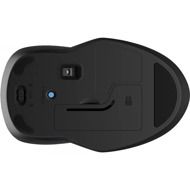 HP 250 Dual Mouse, Ambidextrous, Bluetooth + USB Type-A, 1600 DPI, Black
