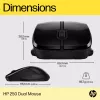 HP 250 Dual Mouse, Ambidextrous, Bluetooth + USB Type-A, 1600 DPI, Black