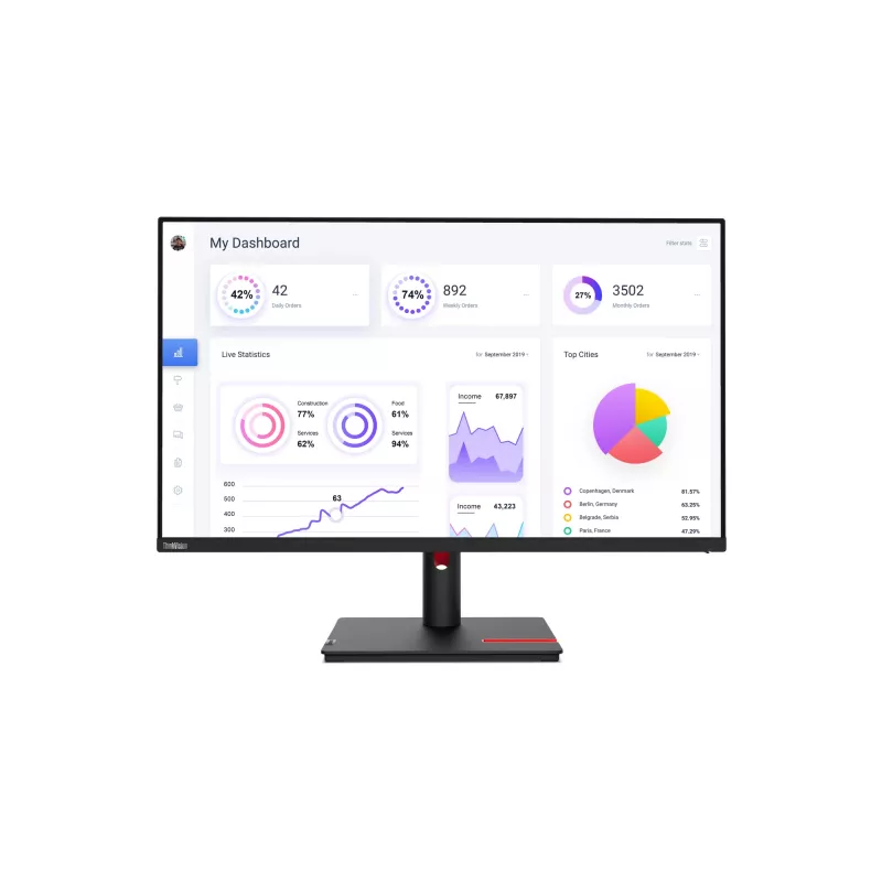 Lenovo ThinkVision T32p-30 computer monitor 80 cm (31.5 inch) 3840 x 2160 pixels 4K Ultra HD LED Black
