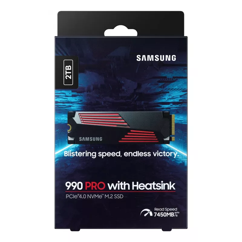 SSD disk Samsung 990 PRO with Heatsink 2000 GB M.2 2280 M.2 NVMe MZ-V9P2T0CW