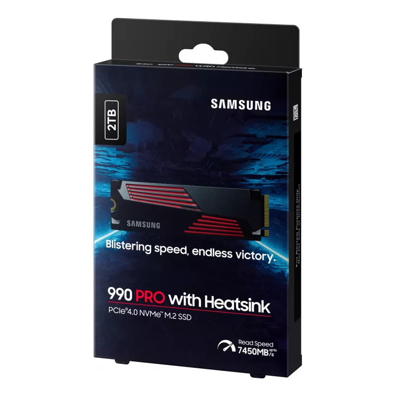 SSD disk Samsung 990 PRO with Heatsink 2000 GB M.2 2280 M.2 NVMe MZ-V9P2T0CW