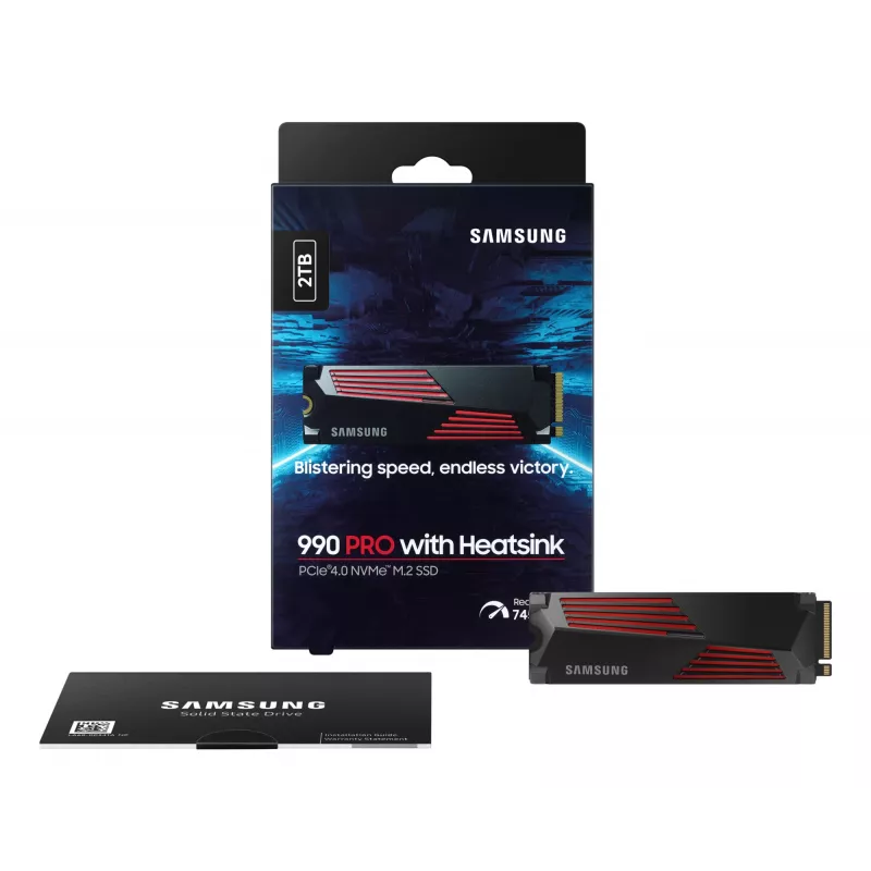 SSD disk Samsung 990 PRO with Heatsink 2000 GB M.2 2280 M.2 NVMe MZ-V9P2T0CW