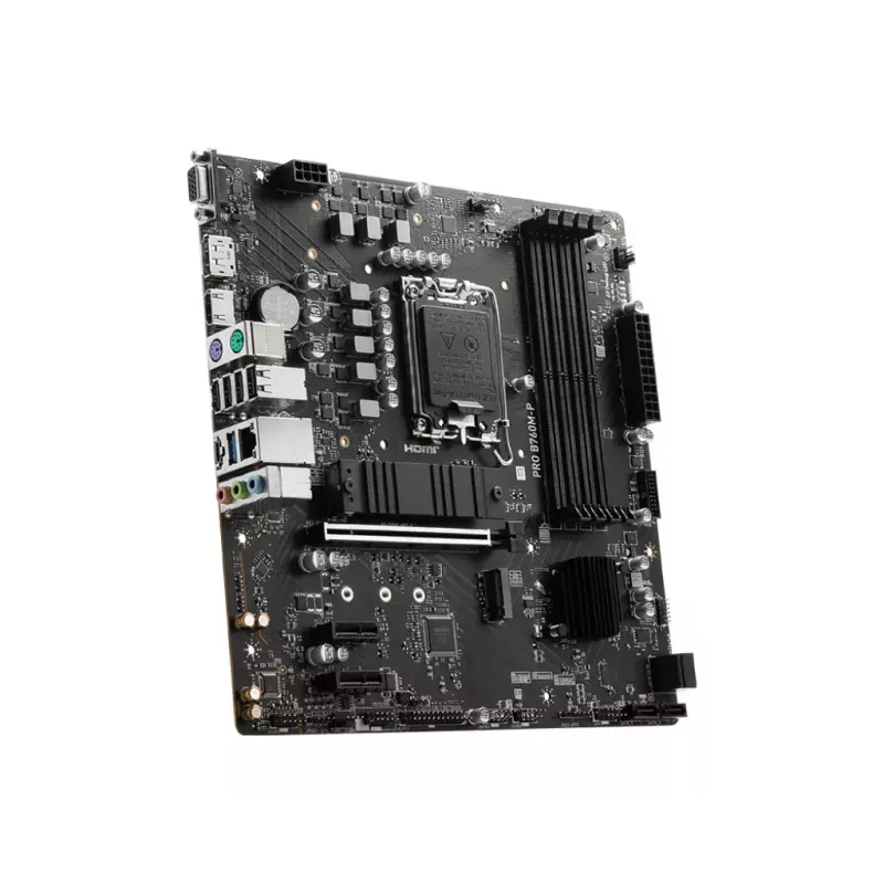 Motherboard MSI PRO B760M-P micro ATX, Intel B760, LGA 1700, 4× DDR5 slots, 192 GB, SATA III, PCIe 4.0