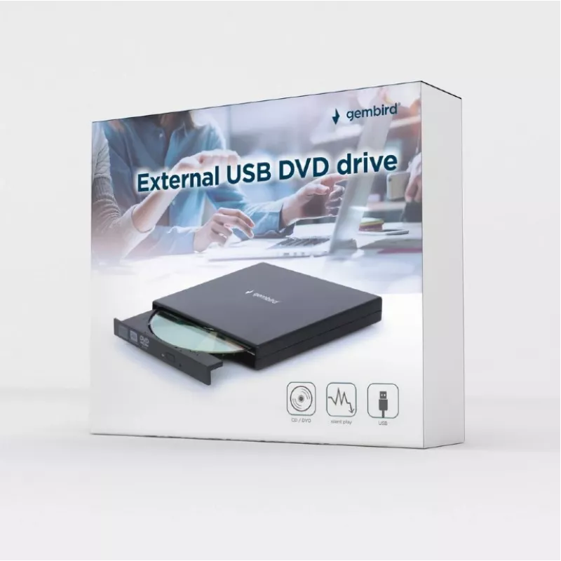 GEMBIRD External USB DVD Rewriter Drive 24x - Black