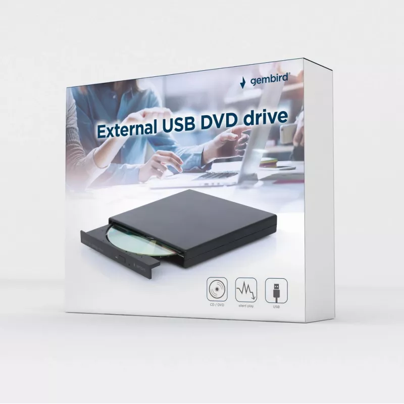 GEMBIRD External USB DVD Rewriter Drive 24x - Black