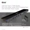 CLUB3D USB Gen1 Type-C Triple Display DP1.4 Alt mode Smart PD3.0 Charging Dock with 100 Watt Power Supply