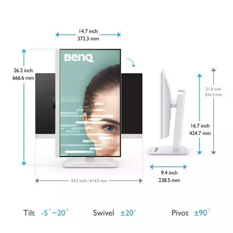 BenQ GW2790QT computer monitor 68.6 cm (27 inch) 2560 x 1440 pixels Quad HD LED White