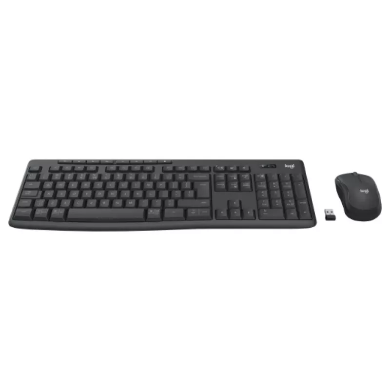 Keyboard and mouse set Logitech MK370 Combo for Business — full-size QWERTY (US International), RF Wireless + Bluetooth, graphite