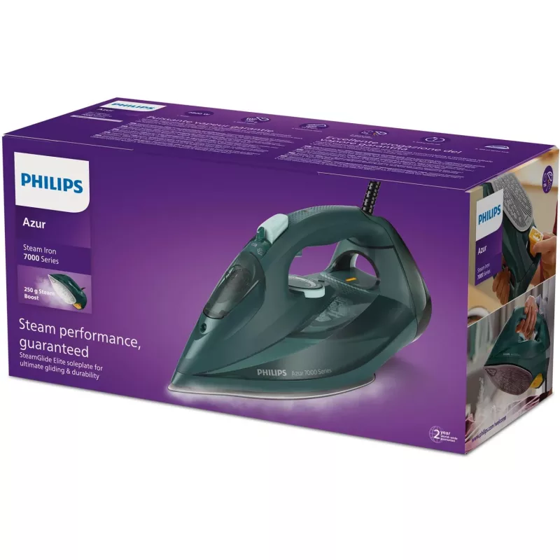 Philips 7000 series DST7050/70 iron Steam iron SteamGlide Elite soleplate 2800 W Green