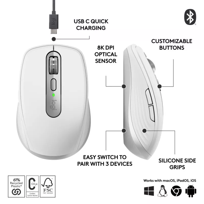 LOGITECH Mx Anywhere 3s For Business - Pale Grey - Emea28-935