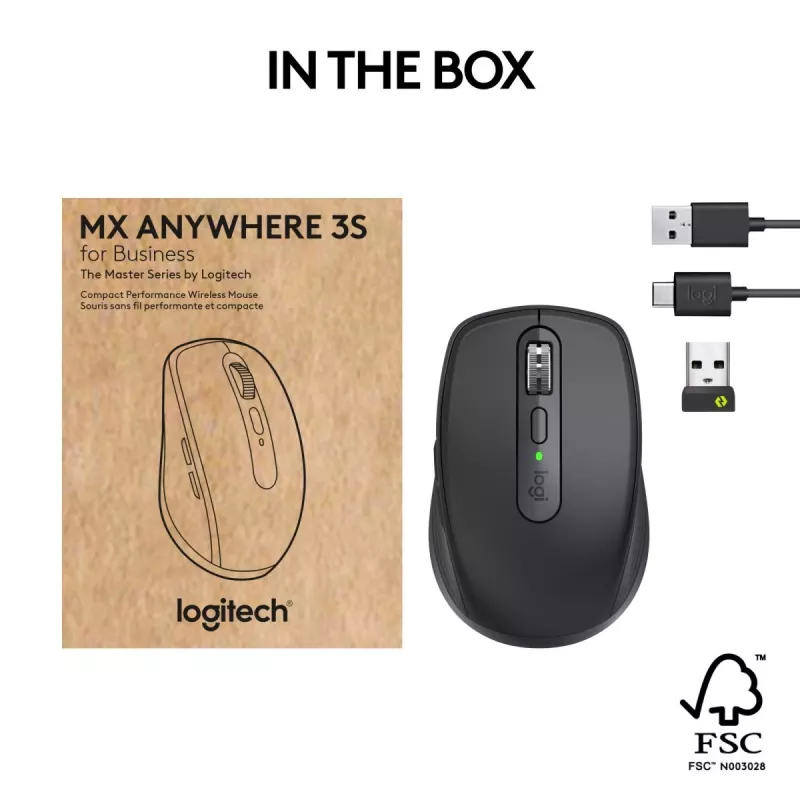 Mouse Logitech MX Anywhere 3S Business Black Wireless