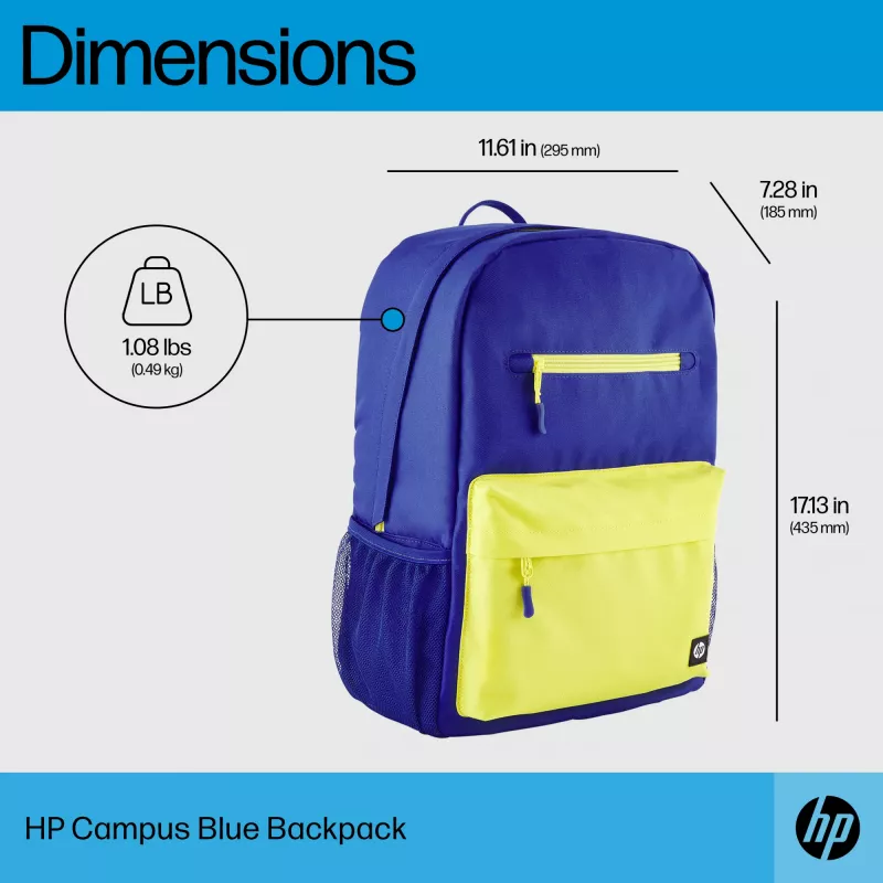 Casual backpack HP Campus Blue Backpack Blue Yellow Polyester 295x185x435mm