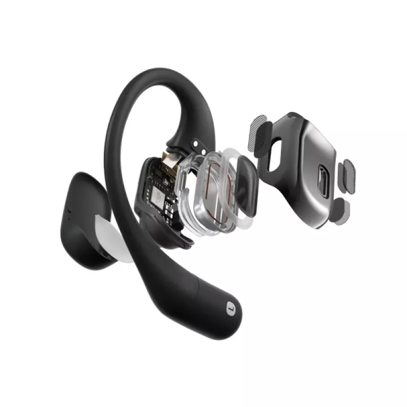 SHOKZ OpenFit Headphones Wireless Ear-hook Calls/Music/Sport/Everyday Bluetooth Black