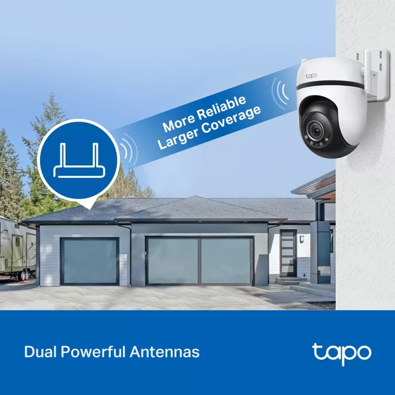 TP-Link Tapo Outdoor Pan/Tilt Security Wi-Fi Camera, IP security camera, Indoor & outdoor, Wireless, CE, FCC, RoHS, RCM, Ceiling, Black, White