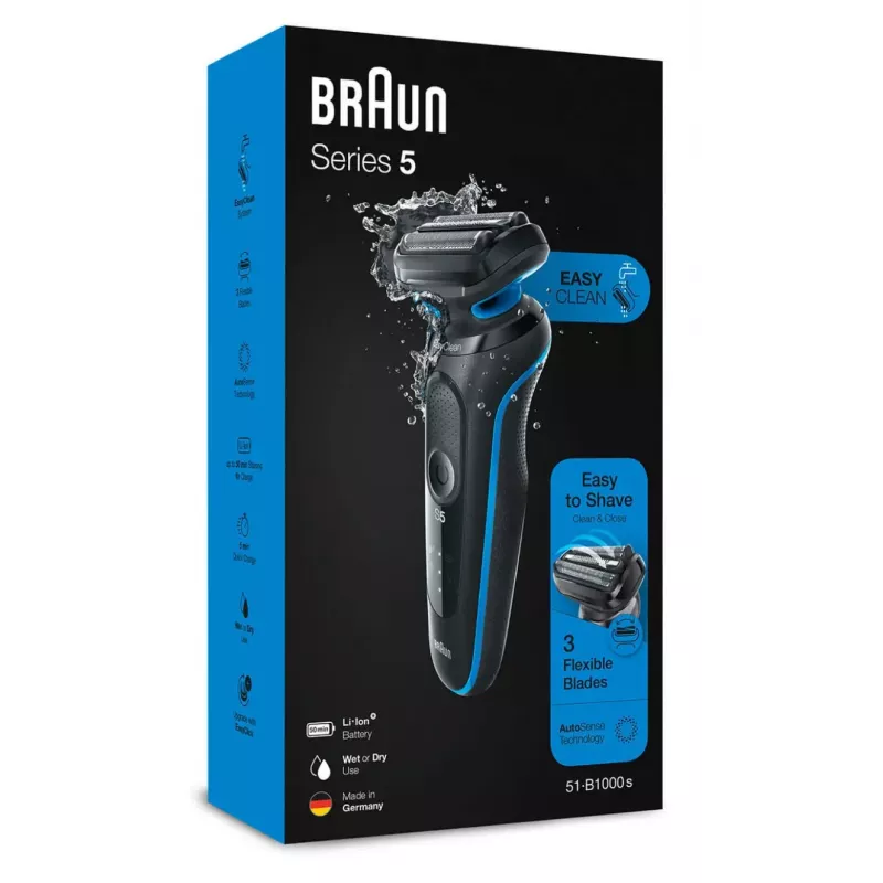 Braun 51-B1000s Foil shaver Black, Blue