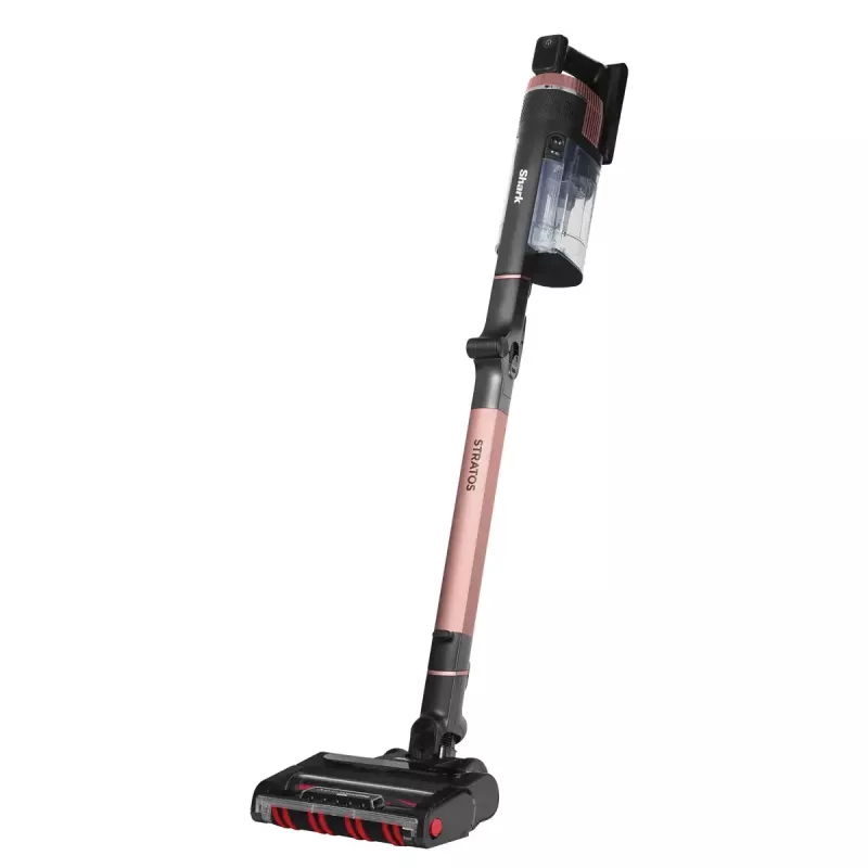 2-in-1 stick vacuum Shark Stratos, bagless, battery-powered, 60 min runtime, motorized brush, crevice tool, charging base