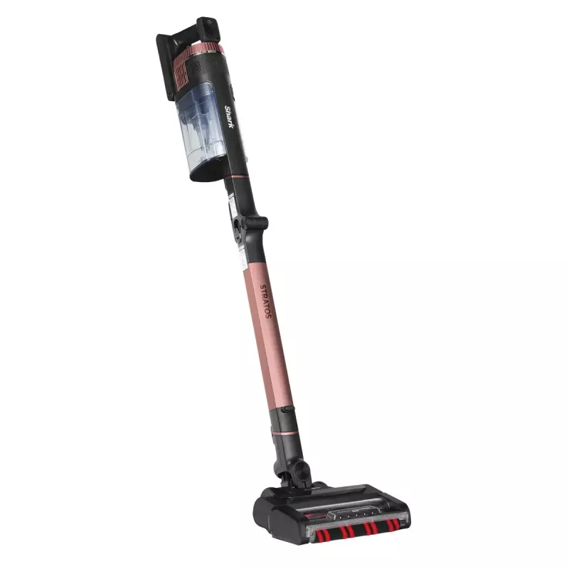 2-in-1 stick vacuum Shark Stratos, bagless, battery-powered, 60 min runtime, motorized brush, crevice tool, charging base