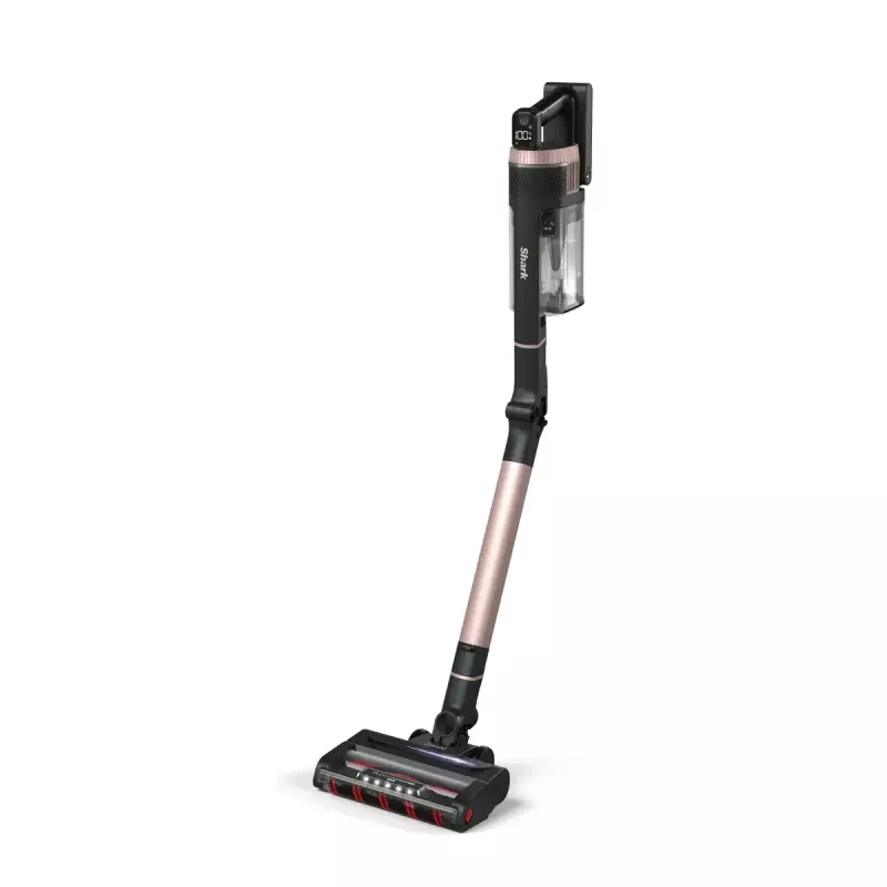 2-in-1 stick vacuum Shark Stratos, bagless, battery-powered, 60 min runtime, motorized brush, crevice tool, charging base