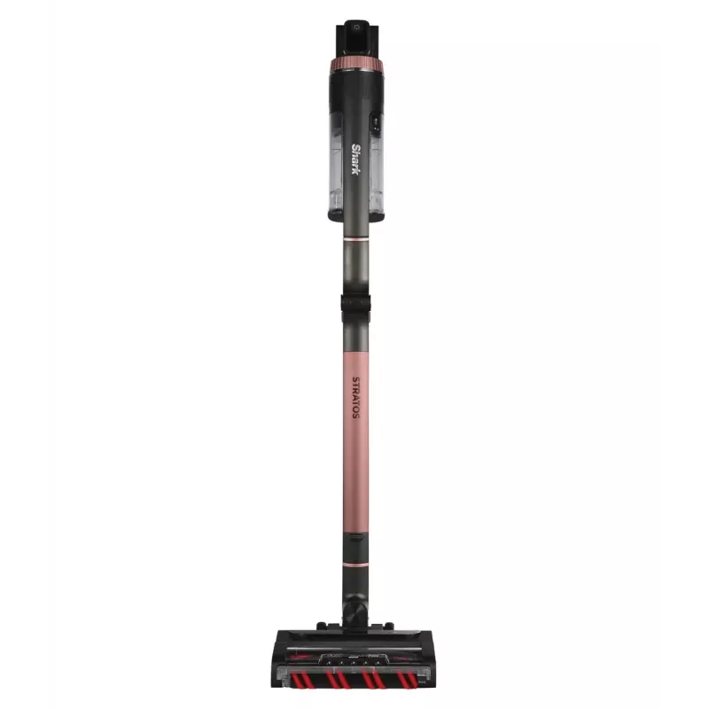 2-in-1 stick vacuum Shark Stratos, bagless, battery-powered, 60 min runtime, motorized brush, crevice tool, charging base
