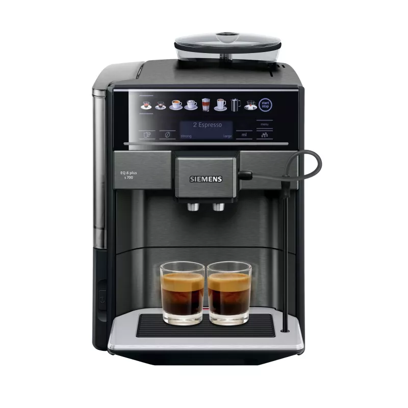 Espresso machine Siemens EQ.6 plus TE657319RW — fully automatic, 1.7 L water tank, 19 bar pump, built-in grinder