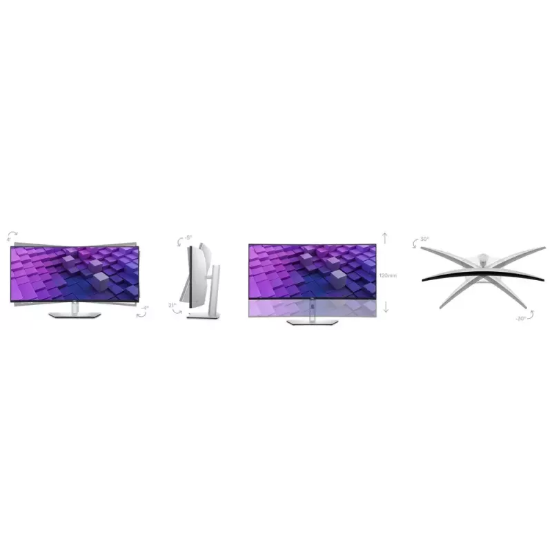 DELL UltraSharp U3824DW computer monitor 95.2 cm (37.5 inch) 3840 x 1600 pixels Wide Quad HD+ LCD Black, Silver