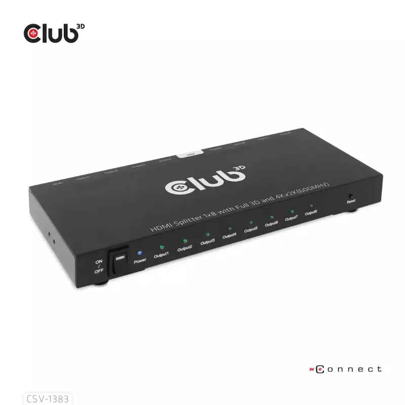 CLUB3D 1 to 8 HDMI™ Splitter Full 3D and 4K60Hz(600MHz)