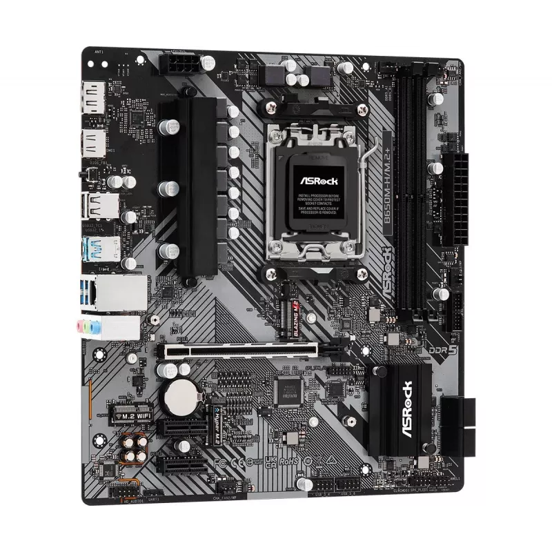 ASRock Motherboard B650M-H/M.2+ AM5 AMD B650 2 X DDR5 1 X HDMI 2.1 Tmds/frl 8g Compatible 1 X DisplayPort 1.4 With DSC mATX