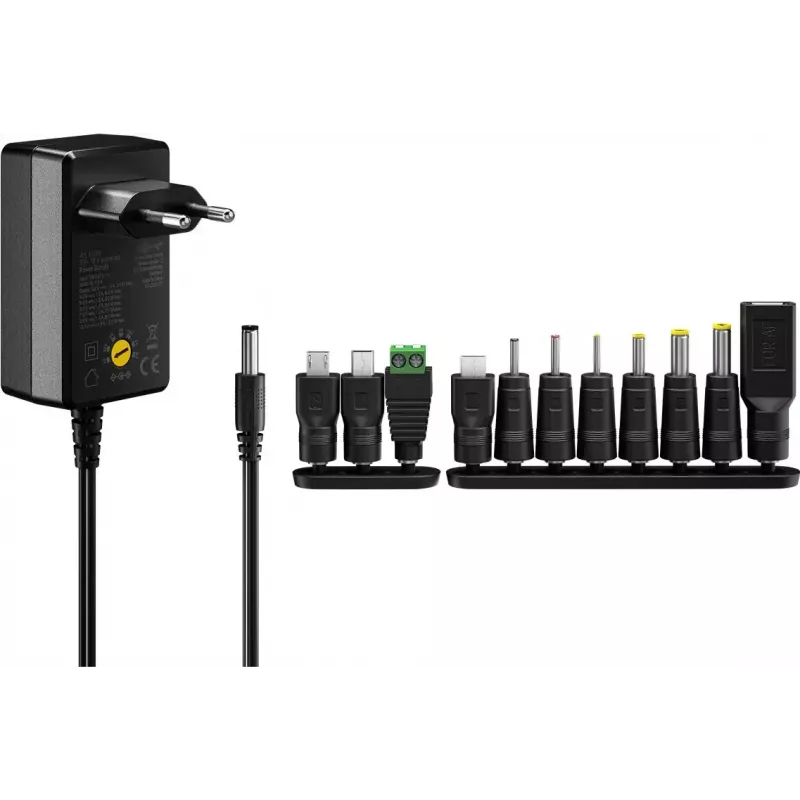 AC Adapter Goobay 64568 Universal Black 12V 2.25A 1.8m
