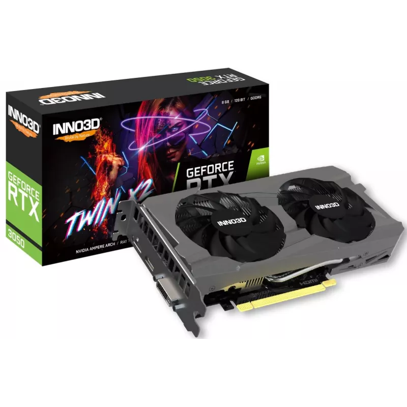 INNO3D Graphics Card NVIDIA GeForce Rtx 3050 Twin X2 Gddr6 8GB Pci-e