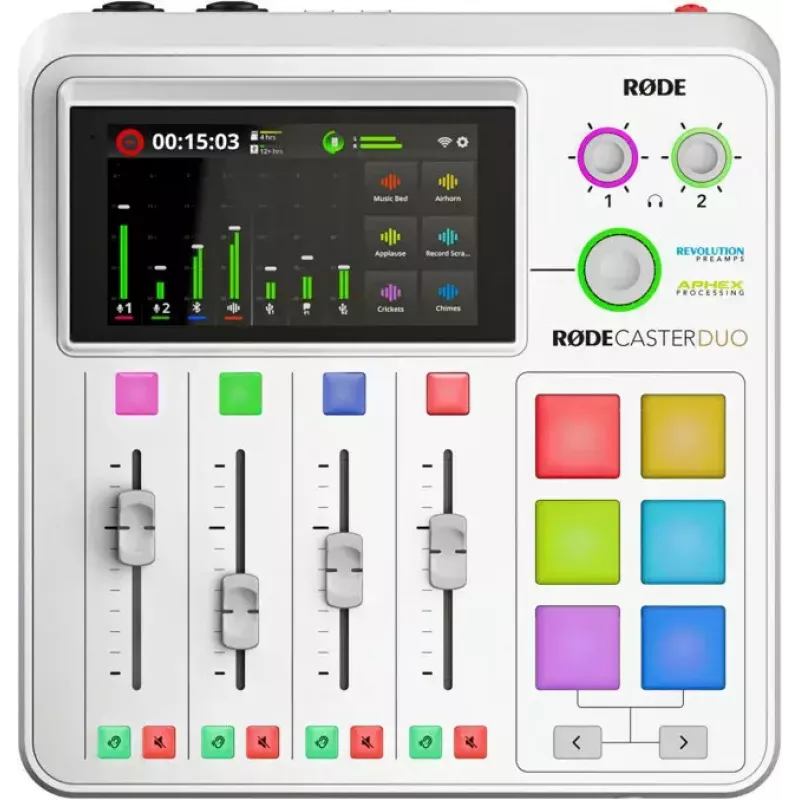 Audio interface Rode RodeCaster Duo white — 2-channel USB podcasting console with mixer and preamps