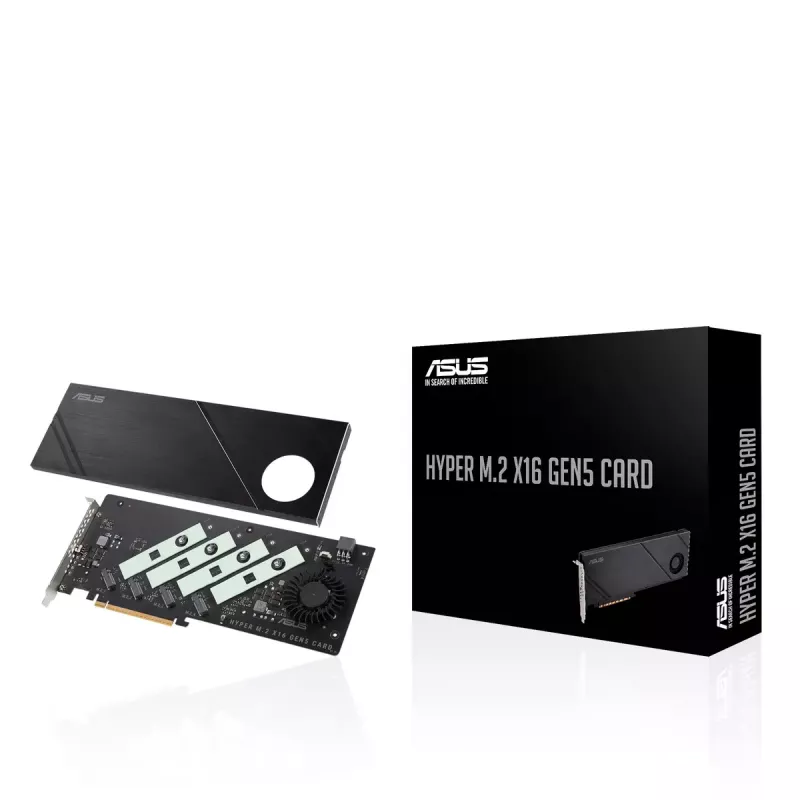 ASUS Hyper M.2 x16 Gen5 Card PCIe 5.0 M.2 Adapter Active Cooling