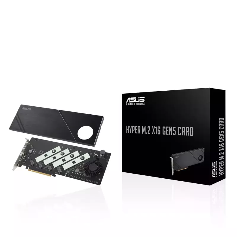 ASUS Hyper M.2 x16 Gen5 Card PCIe 5.0 M.2 Adapter Active Cooling