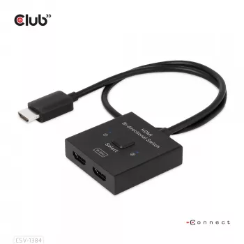 CLUB3D HDMI 2-in-1 Bi-directional Switch 8K60Hz 4K120Hz CSV-1384