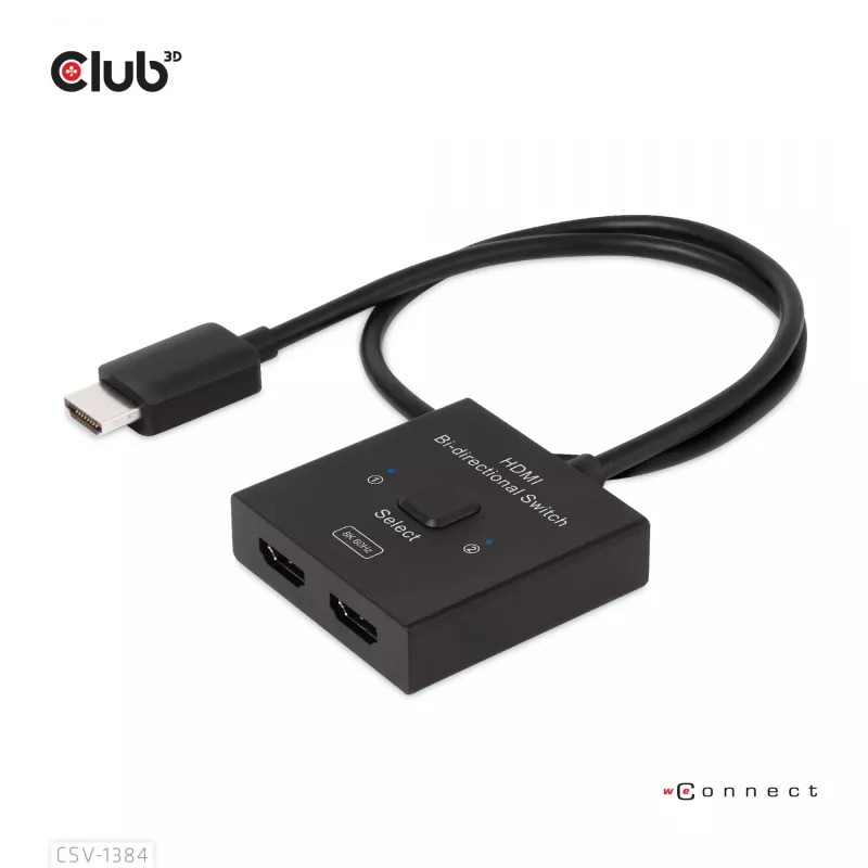 CLUB3D HDMI 2-in-1 Bi-directional Switch 8K60Hz 4K120Hz CSV-1384