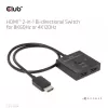 CLUB3D HDMI 2-in-1 Bi-directional Switch 8K60Hz 4K120Hz CSV-1384