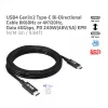 CLUB3D USB4 Gen3x2 Type-C Bi-Directional Cable 8K60Hz or 4K120Hz, Data 40Gbps, PD 240W(48V/5A) EPR M/M 3m / 9.84ft