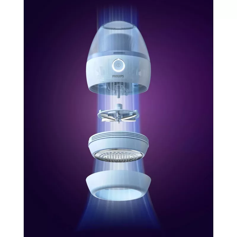 Fabric shaver Philips GCA2100/20, blue, stainless steel blades, battery operation, 90 min runtime