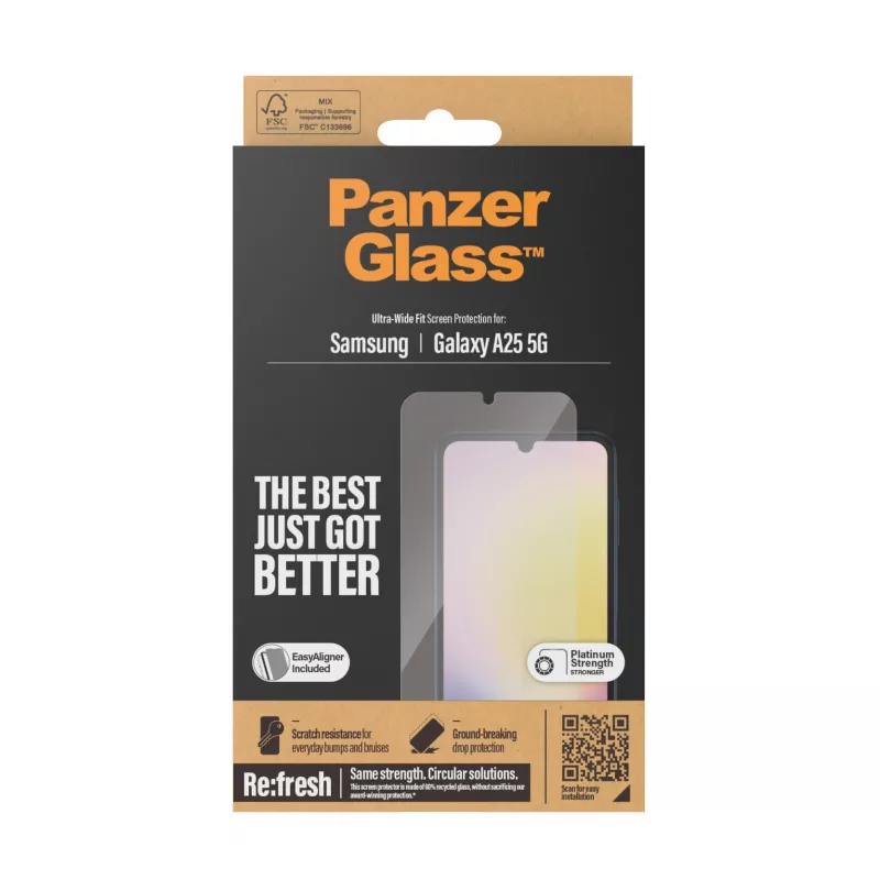 PanzerGlass ® Screen Protector Samsung Galaxy A25 5G | Ultra-Wide Fit w. EasyAligner