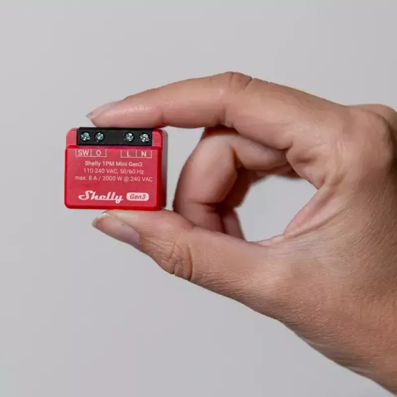 Smart switch Shelly 1PM Mini Gen3 1P Wireless 110-240V