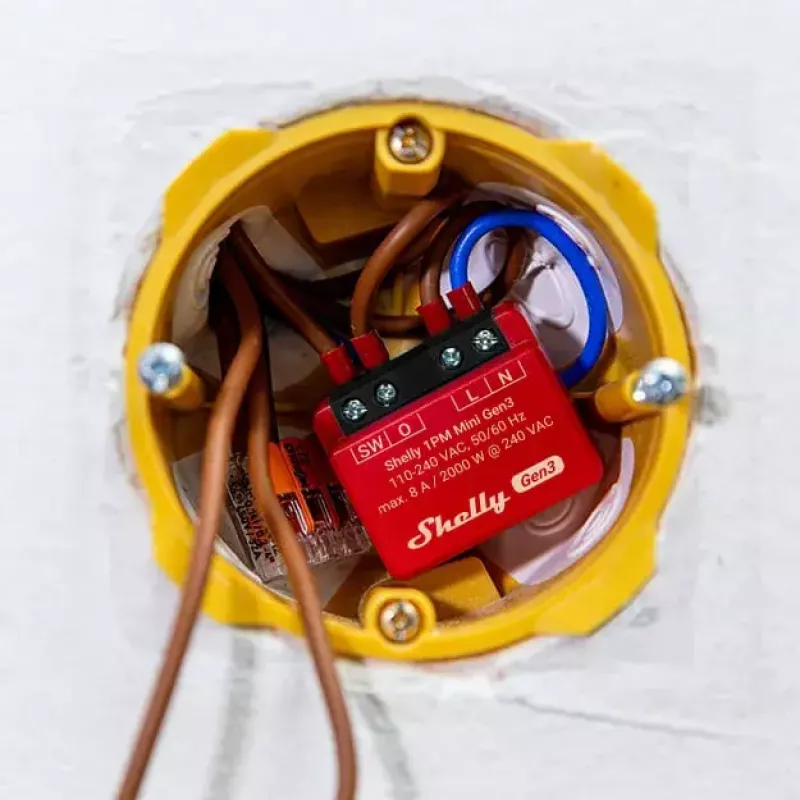 Smart switch Shelly 1PM Mini Gen3 1P Wireless 110-240V