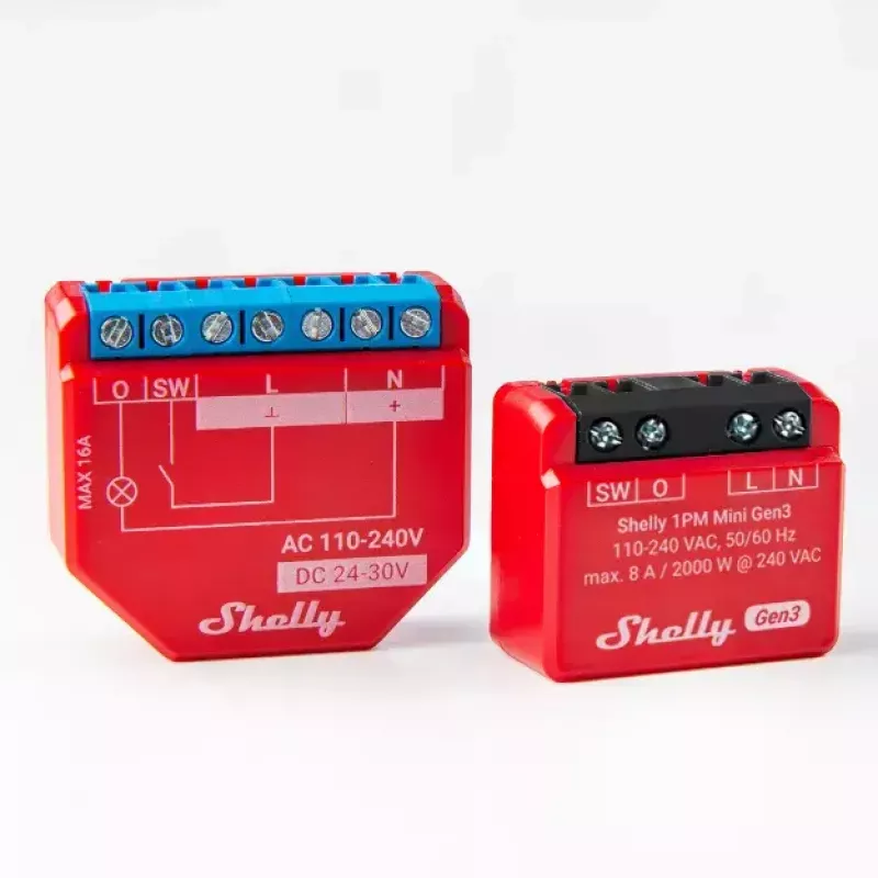 Smart switch Shelly 1PM Mini Gen3 1P Wireless 110-240V