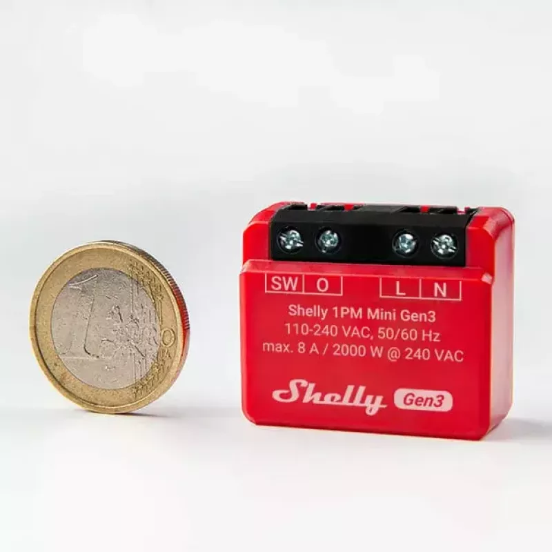 Smart switch Shelly 1PM Mini Gen3 1P Wireless 110-240V